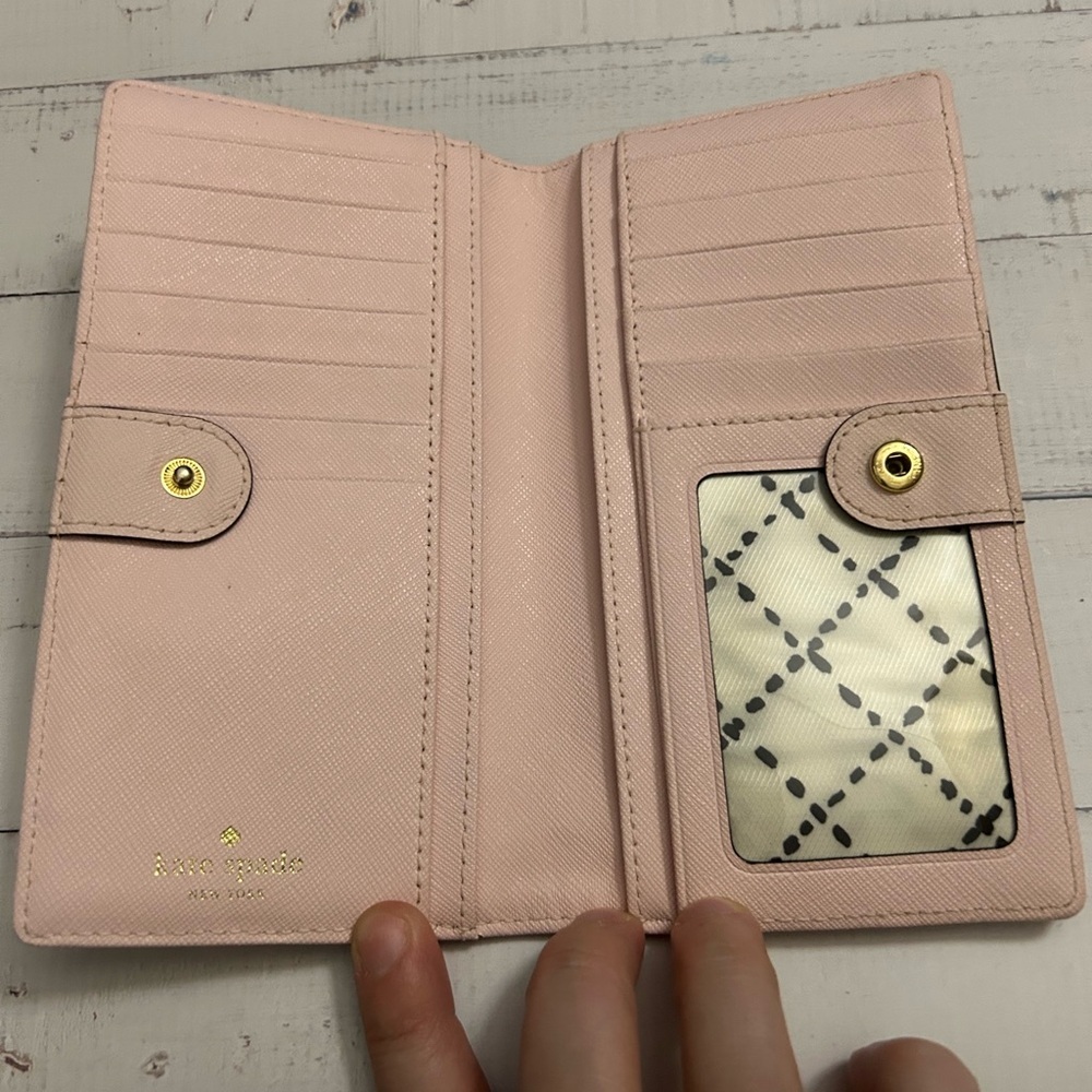 Kate Spade Blush Pink Clutch with Gold Accent, COA - Picture 4 of 5